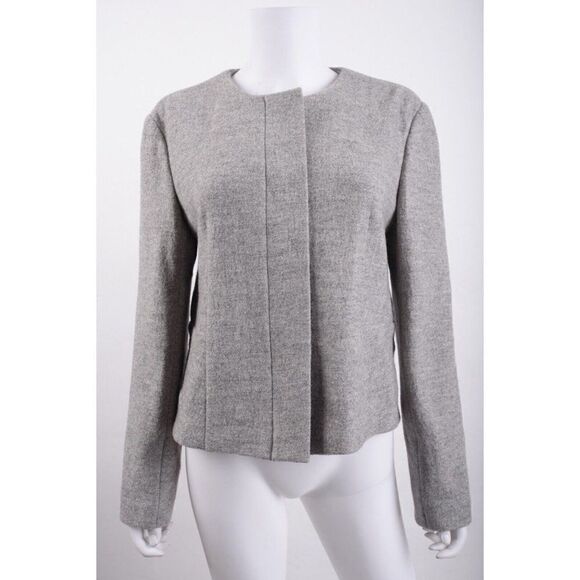 Calvin Klein Collection Womens Gray Blazer Jacket Top Wool Blend US 8 IT 44 - Picture 1 of 6